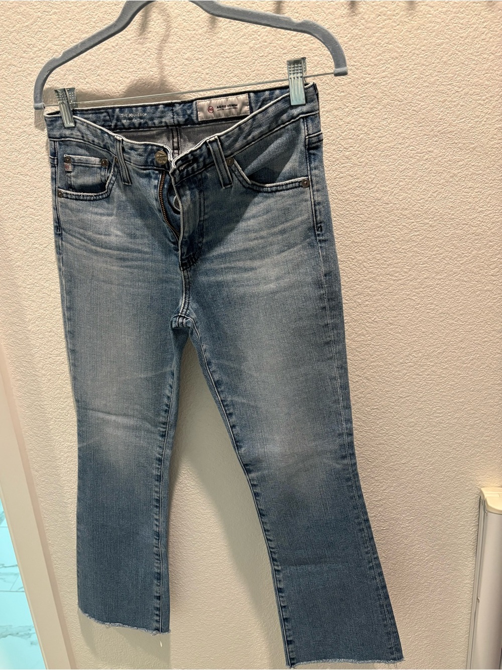 Ag Adriano Goldschmied Light Blue Cropped Jeans
